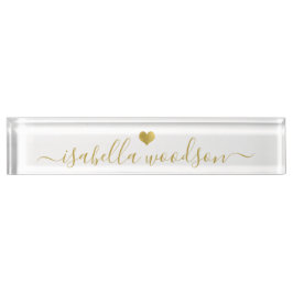 Minimale Goldherz-Schrift-Signatur-Name  Namensplakette