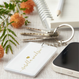 Minimale Goldherz-Schriftzug-Signatur Name  Schlüsselanhänger