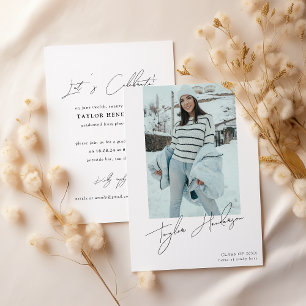 Minimale Graduate Foto Graduation Party Einladung