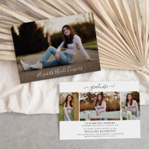 Minimale Graduierungsparty mit Foto Einladung