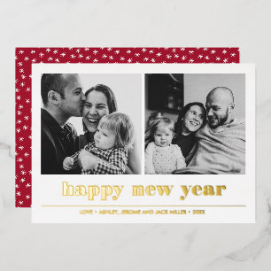 Minimale Grafik Frohes Neujahr Collage 2 Foto Folieneinladung