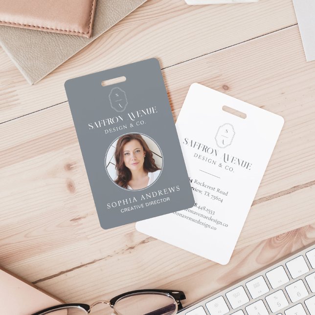 Minimale graue ID für Monogramm-Logo und Foto Ausweis (Von Creator hochgeladen)