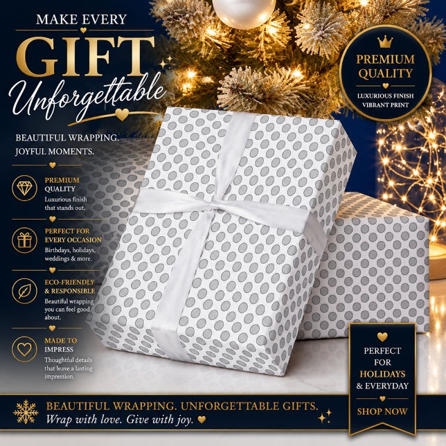 Minimale graue Polka-Punkt-Muster  Geschenkpapier (Von Creator hochgeladen)