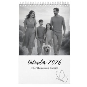 Minimale graue und weiße Familienmomente 14-Foto Kalender