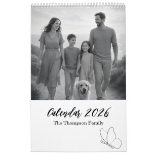 Minimale graue und weiße Familienmomente 14-Foto Kalender
