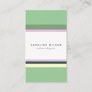 Minimale Green pink lines colorful elegant classy Visitenkarte