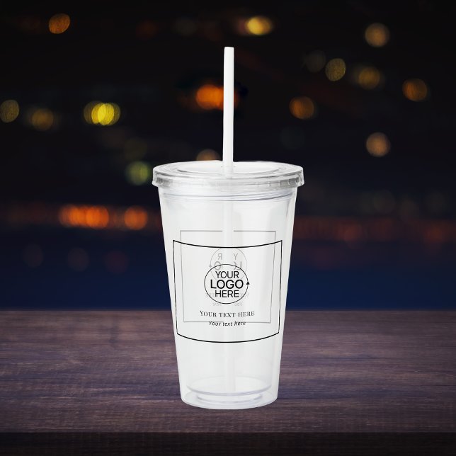 Minimale Grenze für Firmenlogo hinzufügen Acryltrinkbecher (Minimal Add Business Logo Border Acrylic Tumbler )