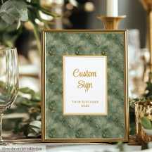 Minimale Größe Green Gold Foliage Custom Sign