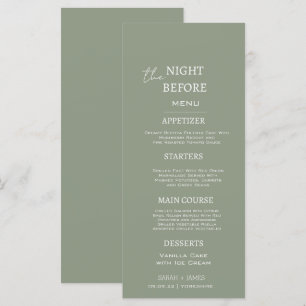 Minimale Größe Grün die Nacht vor der Hochzeit Menükarte