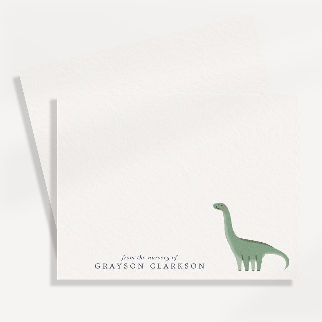 Minimale grüne Dinosaurier-Kinderzimmer-Notizkarte Einladung (Von Creator hochgeladen)