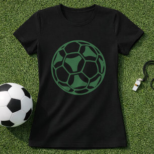 Minimale grüne Fußballkugel T-Shirt