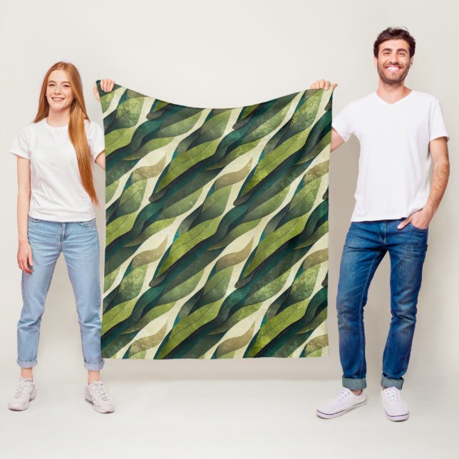 Minimale grüne Oliven-Abstrakt-Dekorationsmuster Fleecedecke (Beispiel)