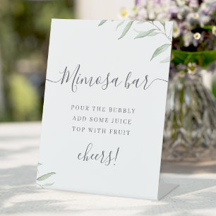 Minimale Grünschrift rustikale Mimosa Bar Sockelschild
