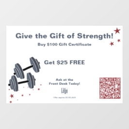Minimale Gym Weihnachtsgeschenke Promo Fensteraufkleber