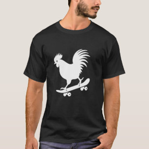 Minimale Hahnen-Henne-Skateboard-Silhouette T-Shirt