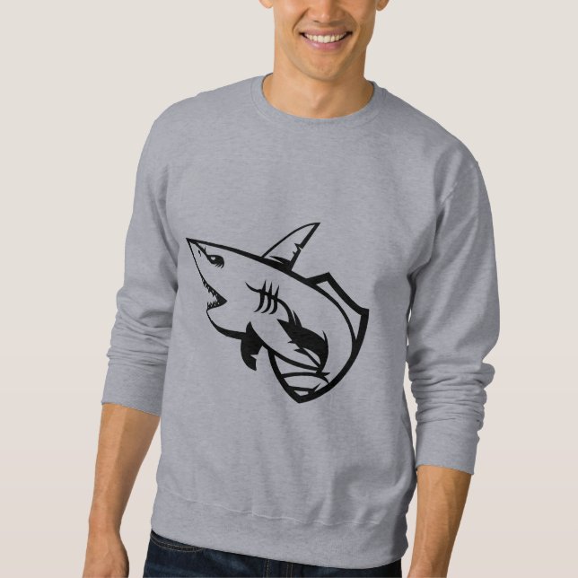 Minimale Hai-Grafik Herren-Sweatshirt Sweatshirt (Vorderseite)