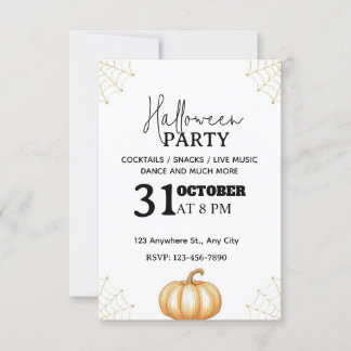 Minimale Halloween-Party-Einladung - bearbeitbar Einladung