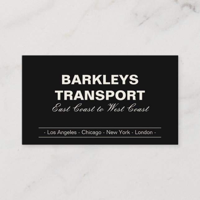 Minimale Halterungen | Creme/Schwarz Visitenkarte (Vorderseite)