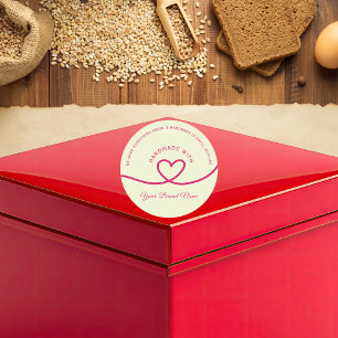 Minimale handgefertigte Liebesherzen Personalisier Runder Aufkleber