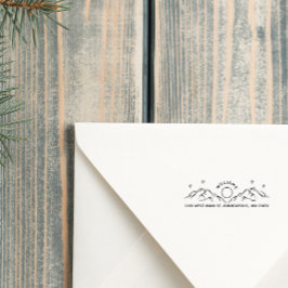 Minimale handgezeichnet Rücksendeadresse der Gebir Permastempel