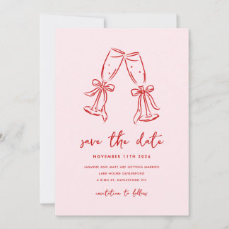 Minimale handgezeichnete skurrile Doodle-Einladung Save The Date
