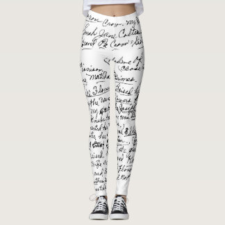 Minimale Handschrift Muster – чорний рукописний пр Leggings