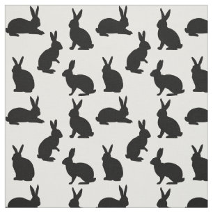 Minimale Hasenformen in Schwarz, süßes Oster-Muste Stoff