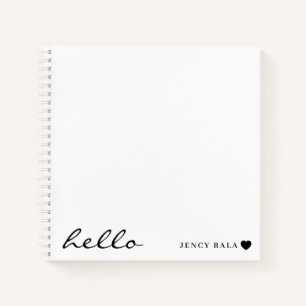 Minimale Hello Moderne Herzgestaltung Notizbuch