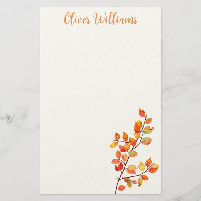 Minimale Herbstblätter Schreibwaren Briefpapier (Vorderseite)