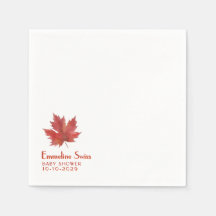 Minimale Herbstlaub-Babyshower-Serviette