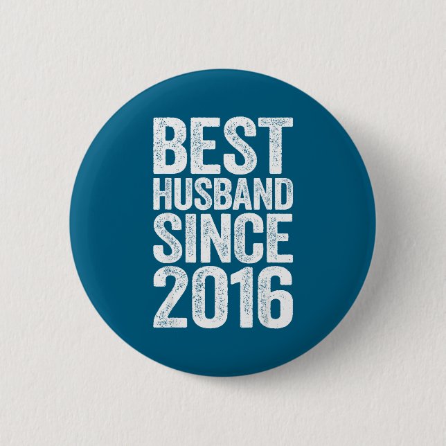 Minimale Herren Ehemann seit 2016 Hochzeit Button (Vorderseite)