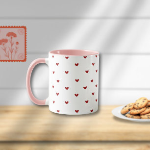 Minimale Herz-Muster-Tasse   Weiche rosa verschenk Tasse