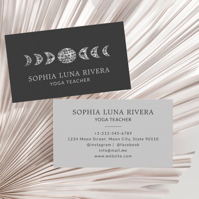 Minimale Himmelsmondphasen Visitenkarte (Minimal Celestial Moon Phases Business Card)