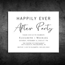 Minimale Hochzeit nach Party Einladung