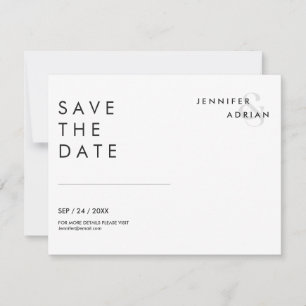Minimale Hochzeit Speichern Sie die Datumskarten