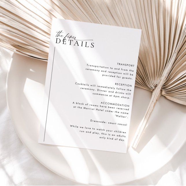 Minimale Hochzeitdetails Einschließkarte LAYLA RSVP Karte (LAYLA | Details enclosure card | Matching items available.)