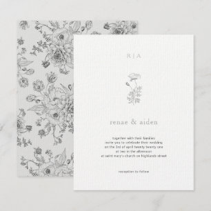 Minimale Hochzeiten, botanische Hochzeiten Einladung