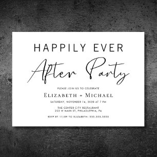Minimale Hochzeits- After-Party Einladung