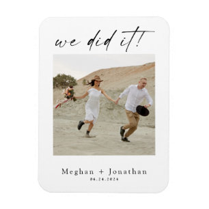 Minimale Hochzeits-Elopement-Empfangs-Foto Magnet