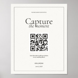 Minimale Hochzeits-QR-Code-Beschilderung, Scannen Poster