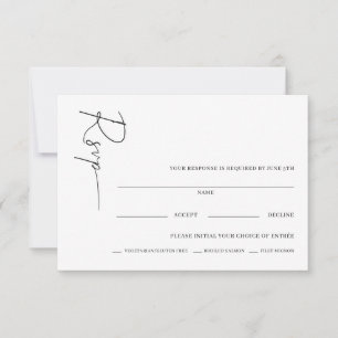 Minimale Hochzeits-RSVP-Karte Dankeskarte