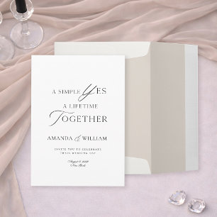 Minimale Hochzeitseinladungskarte mit typografisch Einladung