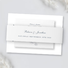 Minimale Hochzeitseröffnungsband der Marine Einladungsbanderole
