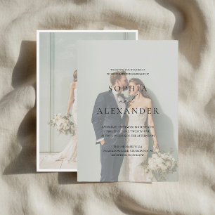 Minimale Hochzeitsfotografie   Elegant Modern Einladung