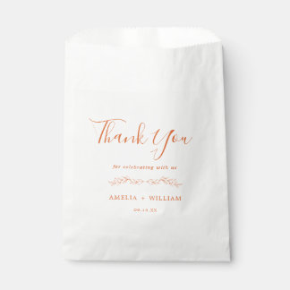 Minimale Hochzeitsgunst-Tasche mit Blatt-Monogramm Geschenktütchen