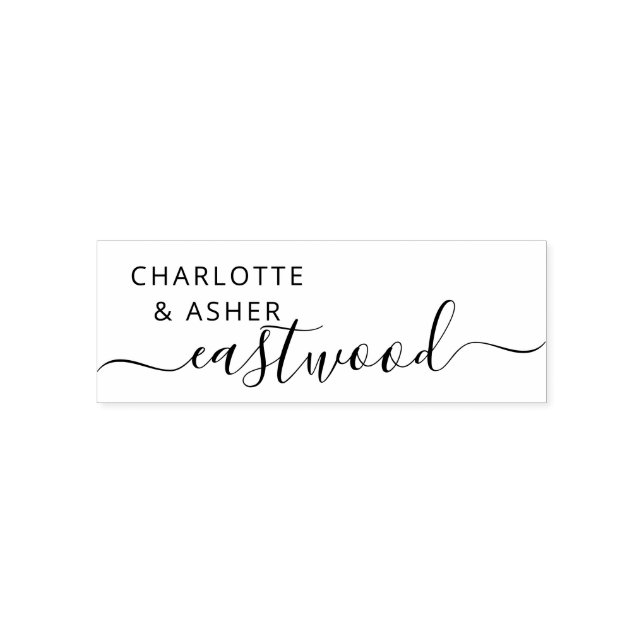 Minimale Hochzeitspaar-Name-Monogramm Permastempel (Design)