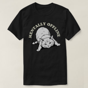 Minimale Illustration einer faulen Katze, geistig T-Shirt