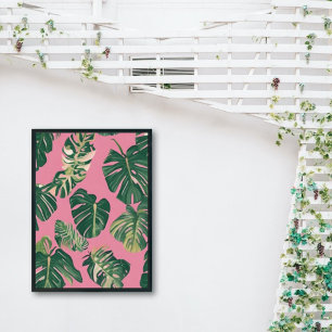 Minimale Illustrationen Monstera Pflanze Poster