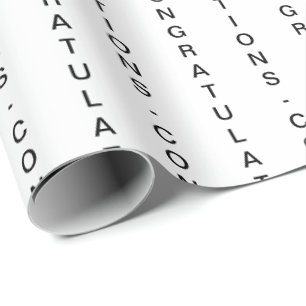 Minimale individuell anpassbare weiße GRATULATIONE Geschenkpapier