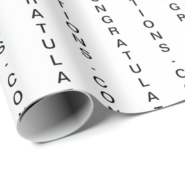 Minimale individuell anpassbare weiße GRATULATIONE Geschenkpapier (Rolleneckpunkt)